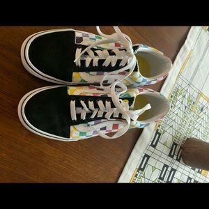 Vans Old Skool checkerboard sneakers. Worn once